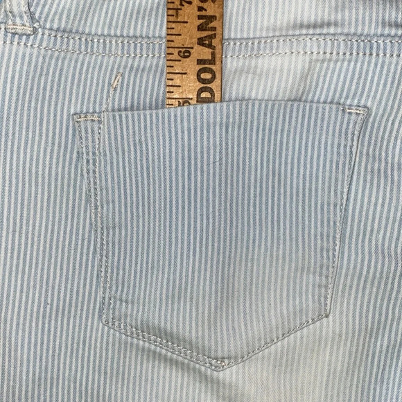 MOSSIMO pinstripe denim mid rise capri jeggings stretchy soft size 10 - Picture 12 of 14